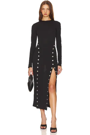 FLEUR DU MAL Midi Dress With Side Snaps in