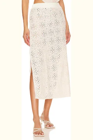 Agua Bendita X Revolve Mira Gres Crochet Midi Skirt in