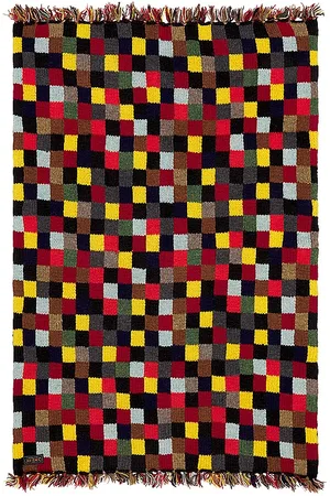 Beams Hand Knit 2 Layer Patchwork Scarf in