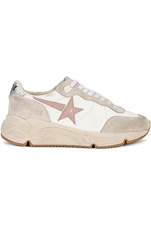 Golden Goose Running Sneaker in White Seed Pearl & Silver