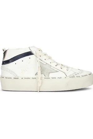 Golden Goose Hi Mid Star Sneaker in White Ice Blue & Silver