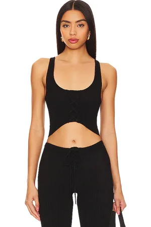 Camila Coelho Artemis Lace Up Knit Top in