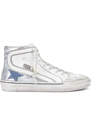 Golden Goose Slide Penstar Sneaker in White Silver Light Blue & Ice
