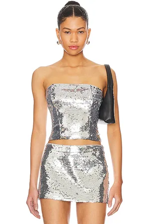 DANIELLE GUIZIO Sequin Tube Top in