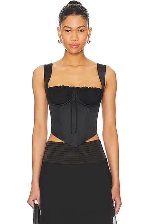 DANIELLE GUIZIO Ruched Cup Bustier Top in
