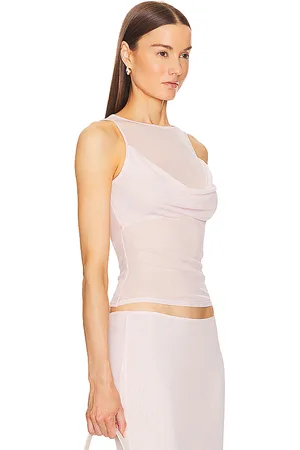 Helsa Sheer Knit Draped Top in