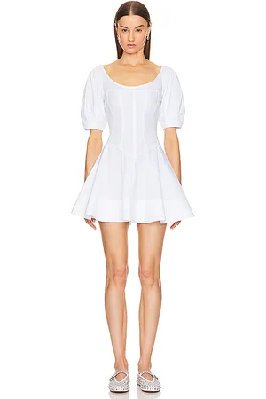 Helsa Poplin Sculptural Mini Dress in