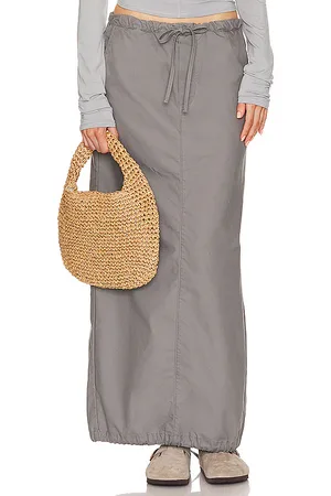 Helsa Workwear Drawcord Maxi Skirt in