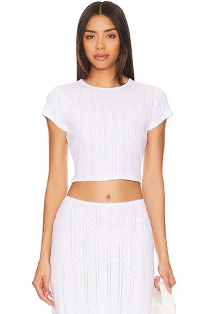 Cou Cou Intimates The Cropped Baby Tee in White in