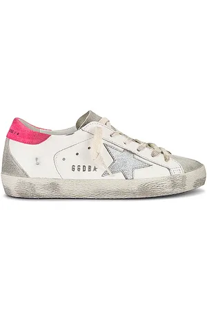 Golden Goose Super Star Sneaker in White Ice Silver & Lobster Fluo