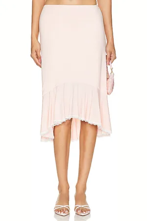 DANIELLE GUIZIO Low Rise Dainty Midi Skirt in