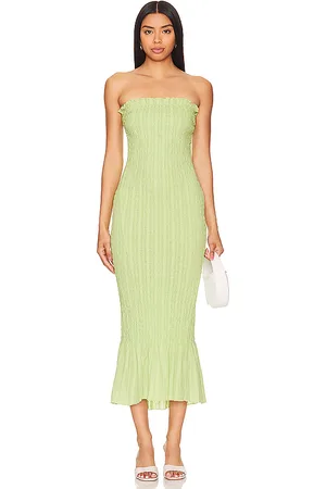 APRÈS Ruched Strapless Dress in