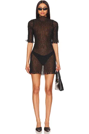 APRÈS Ruched Silk Mini Dress in