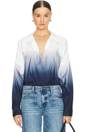 Norma Kamali Super Oversized Boyfriend Shirt Bodysuit in
