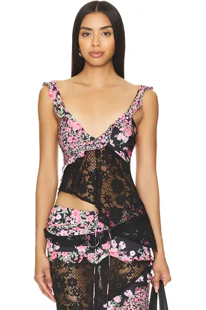 For Love & Lemons Rosalyn Crop Top in