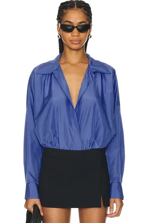 Norma Kamali Super Oversized Boyfriend Shirt Bodysuit in