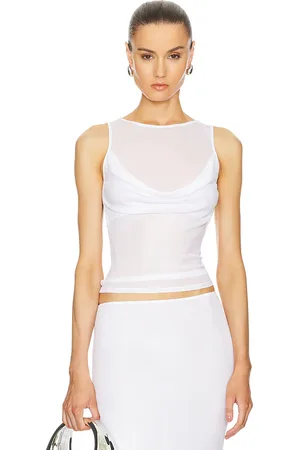 Helsa Sheer Knit Draped Top in