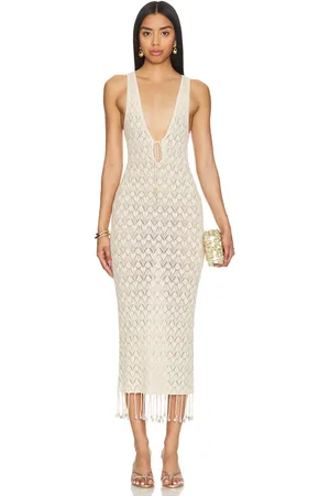 Camila Coelho Abeni Keyhole Midi Knit Dress in