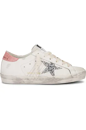 Golden Goose Super Star Sneaker in White Silver & Pink