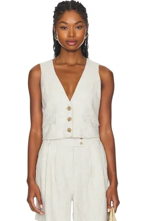 Central Park West Beckett Linen Vest in