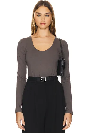 RE ONA Scoop Long Sleeve Bodysuit in