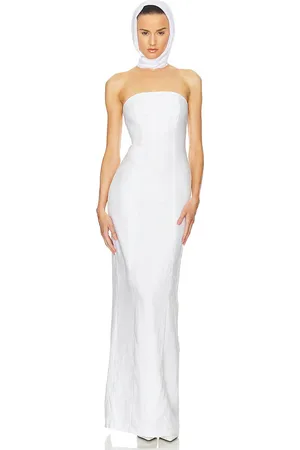 Helsa Linen Strapless Maxi Dress in