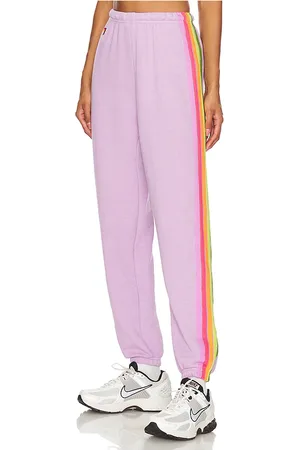 AVIATOR NATION 5 Stripe Sweatpant in /pink Green