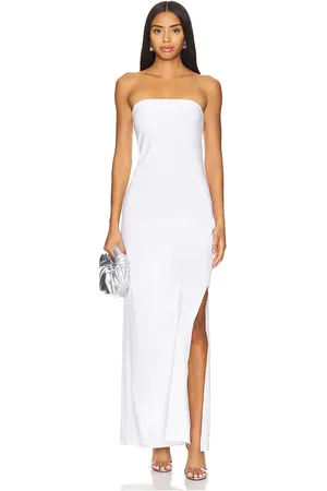 Norma Kamali Strapless Tailored Side Slit Gown in