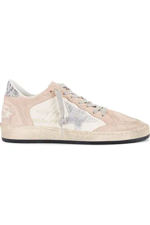 Golden Goose Ball Star Sneaker in Nougat White & Silver