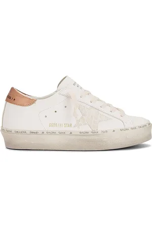 Golden Goose Hi Star Sneaker in White Butter & Bronze