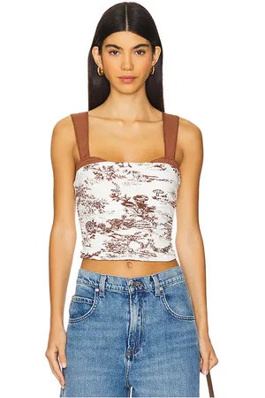 Free People Printed 2 Tone Tank in