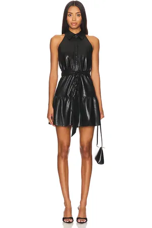 ALICE+OLIVIA Miranda Vegan Tiered Mini Dress in