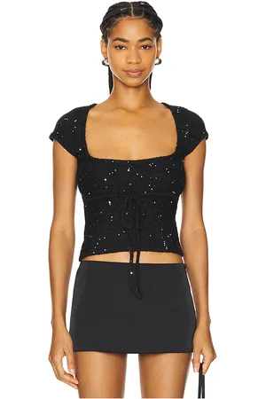 DANIELLE GUIZIO Miki Sequin Knit Top in