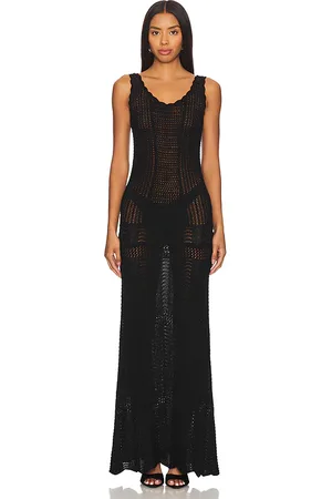 Norma Kamali Scoop Neck Tank Crochet Dress in