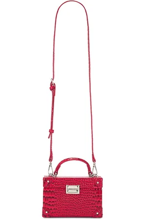 KIM SHUI Mini Box Bag in Red Croc in