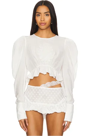 yuhan wang Rose Embroidered Blouse in