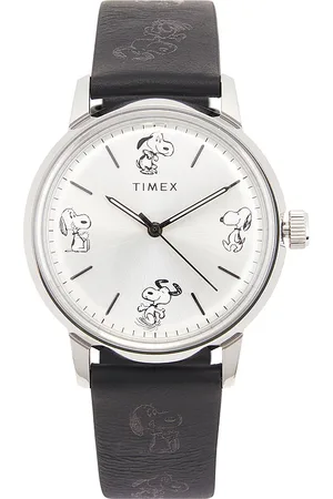 Timex Marlin Automatic Peanuts Sketch 40mm Leather Strap Watch in