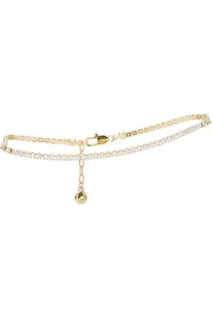 Ettika Single Crystal Band Anklet in