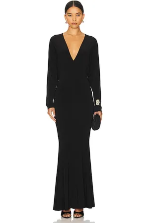 Norma Kamali Dolman V Neck Fishtail Gown in