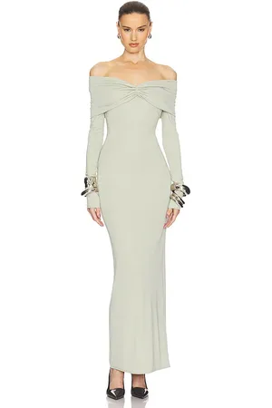Helsa Matte Jersey Off Shoulder Maxi Dress in