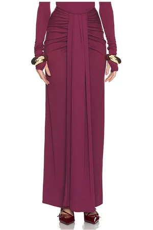 Helsa Matte Jersey Long Wrap Skirt in