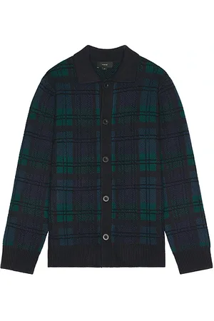 Vince Plaid Button Down Sweater in