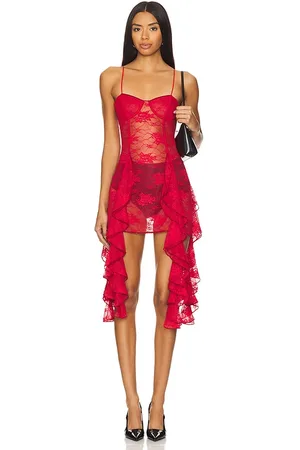 Oseree Soft Lace Volant Mini Dress in