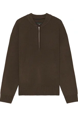 RAG&BONE Clarkson Mixed Media Quarter Zip Sweater in