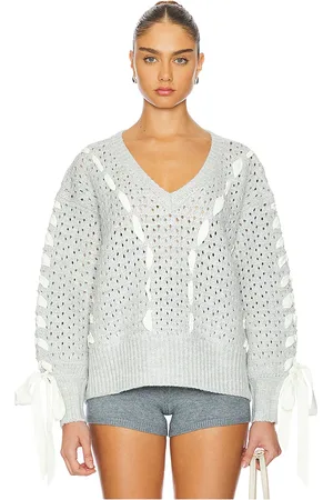 For Love & Lemons Liberty V Neck Sweater in