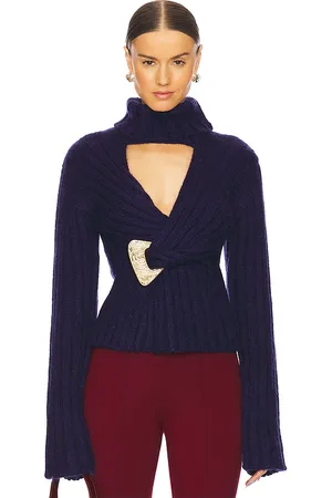 AREA Twisted Turtleneck Sweater in