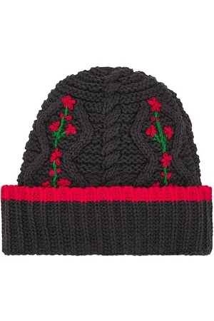 Damson Madder Cable Knit Grandpa Beanie in