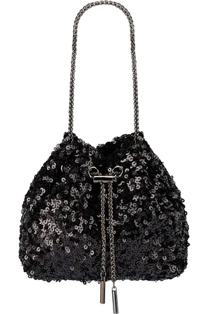 Olga Berg Ilana Sequin Drawstring Bag in