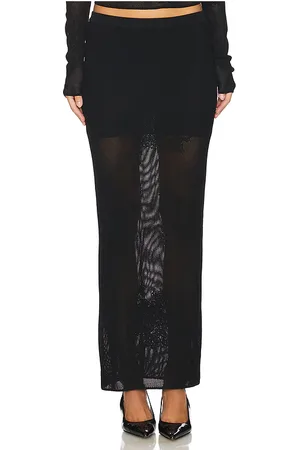 FLEUR DU MAL Lace Pointelle Maxi Skirt in