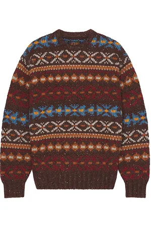Beams Crew Fair Isle Pattern 3g Sweater in
